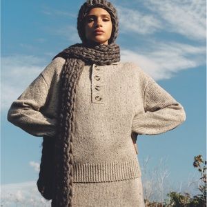 Zara Wool Blend Chunky Knit Scarf NWT